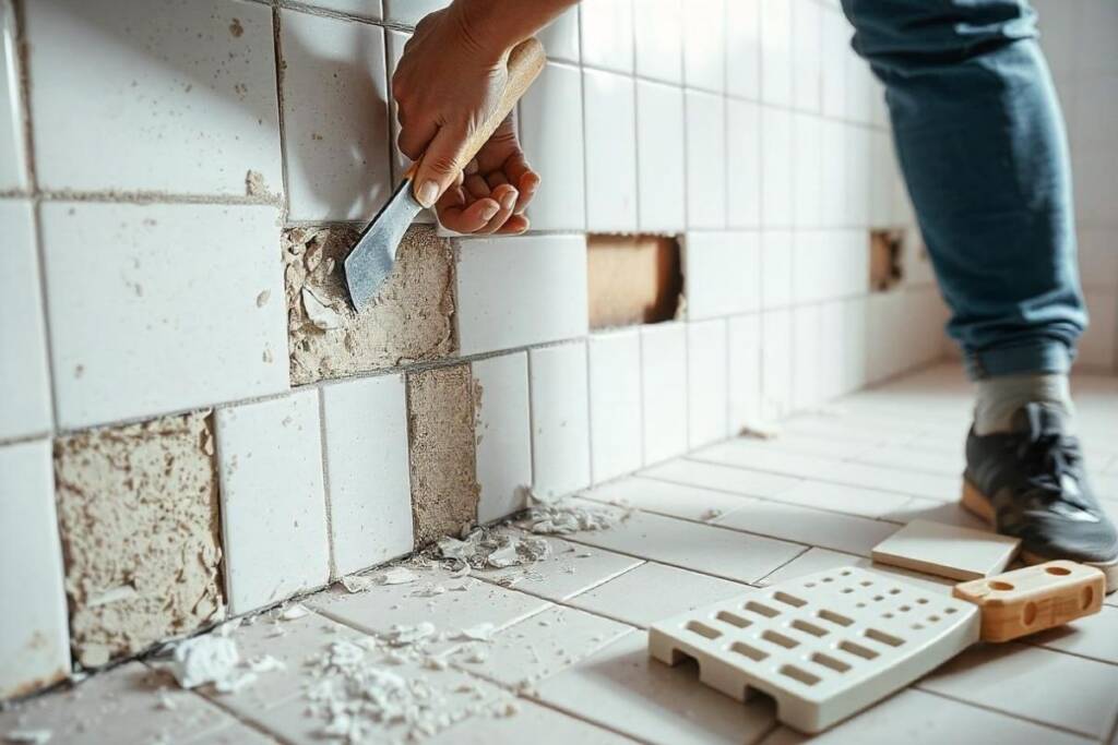 how to replace the old bathroom tiles