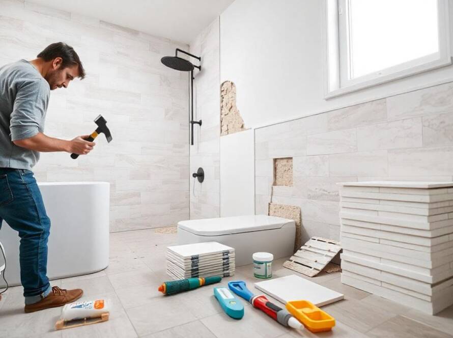 how to replace bathroom tiles